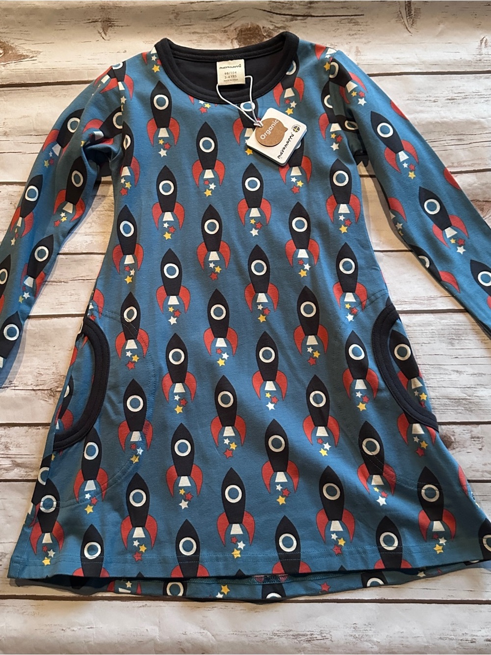 Maxomorra spaceship dress nwt 3/4